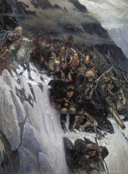 Vasily Surikov March of Suvorov through the Alps Spain oil painting art